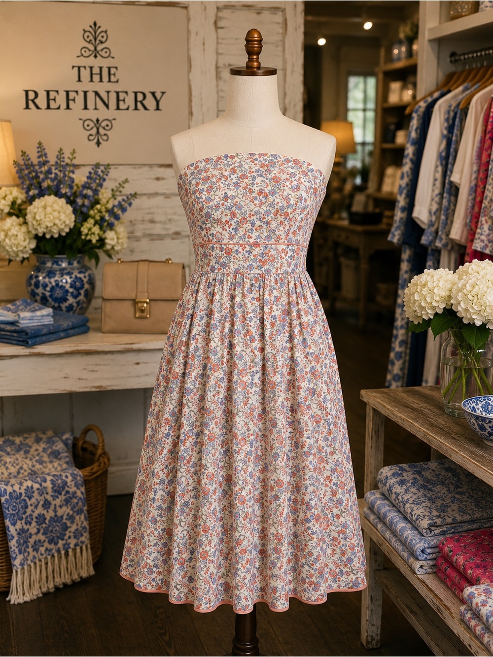 SEDGE- Delphine strapless Dress Wildflower NWT